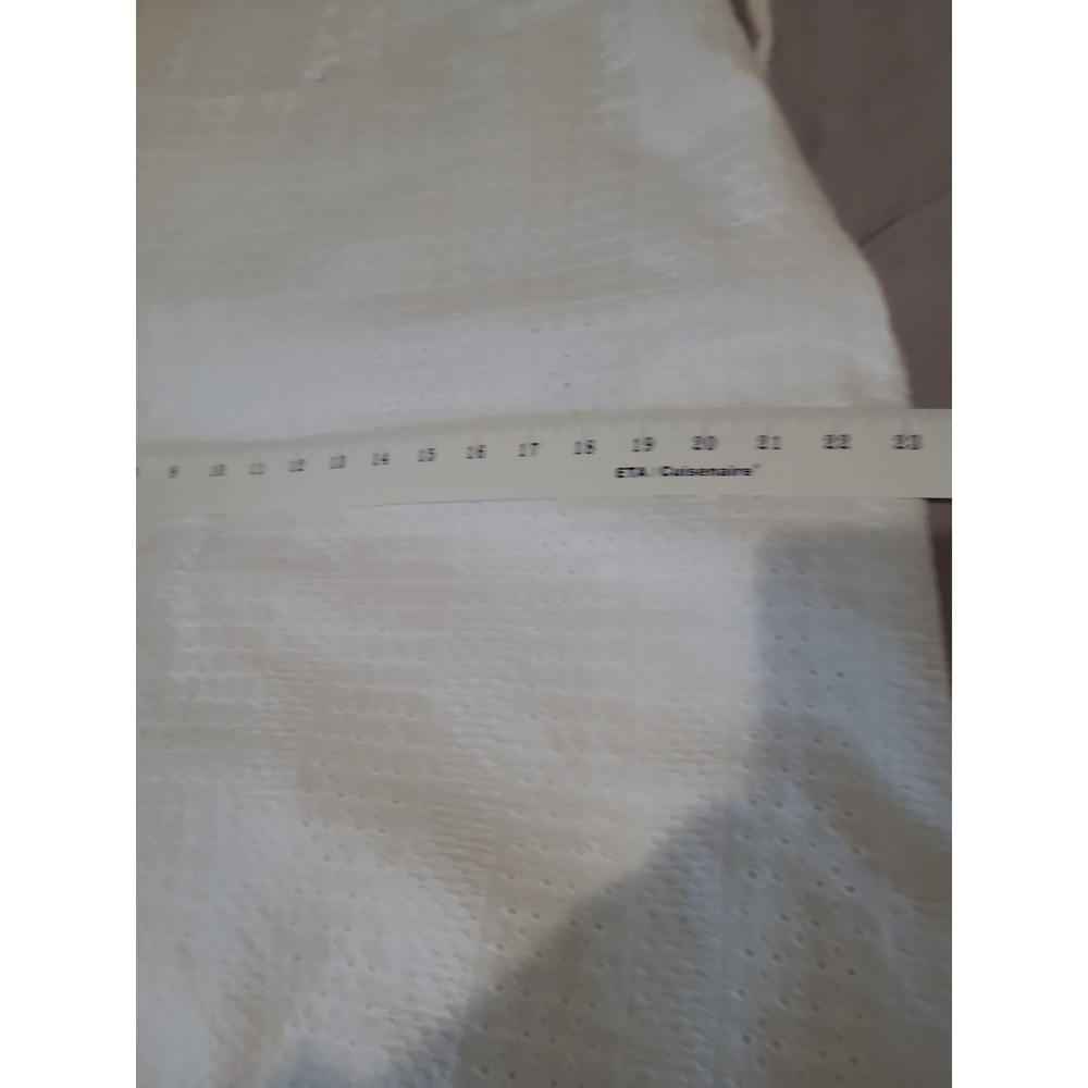 Liz Claiborne White Eyelet belted Shift dress Women SZ L pockets Beachy Vacation - Picture 9 of 12